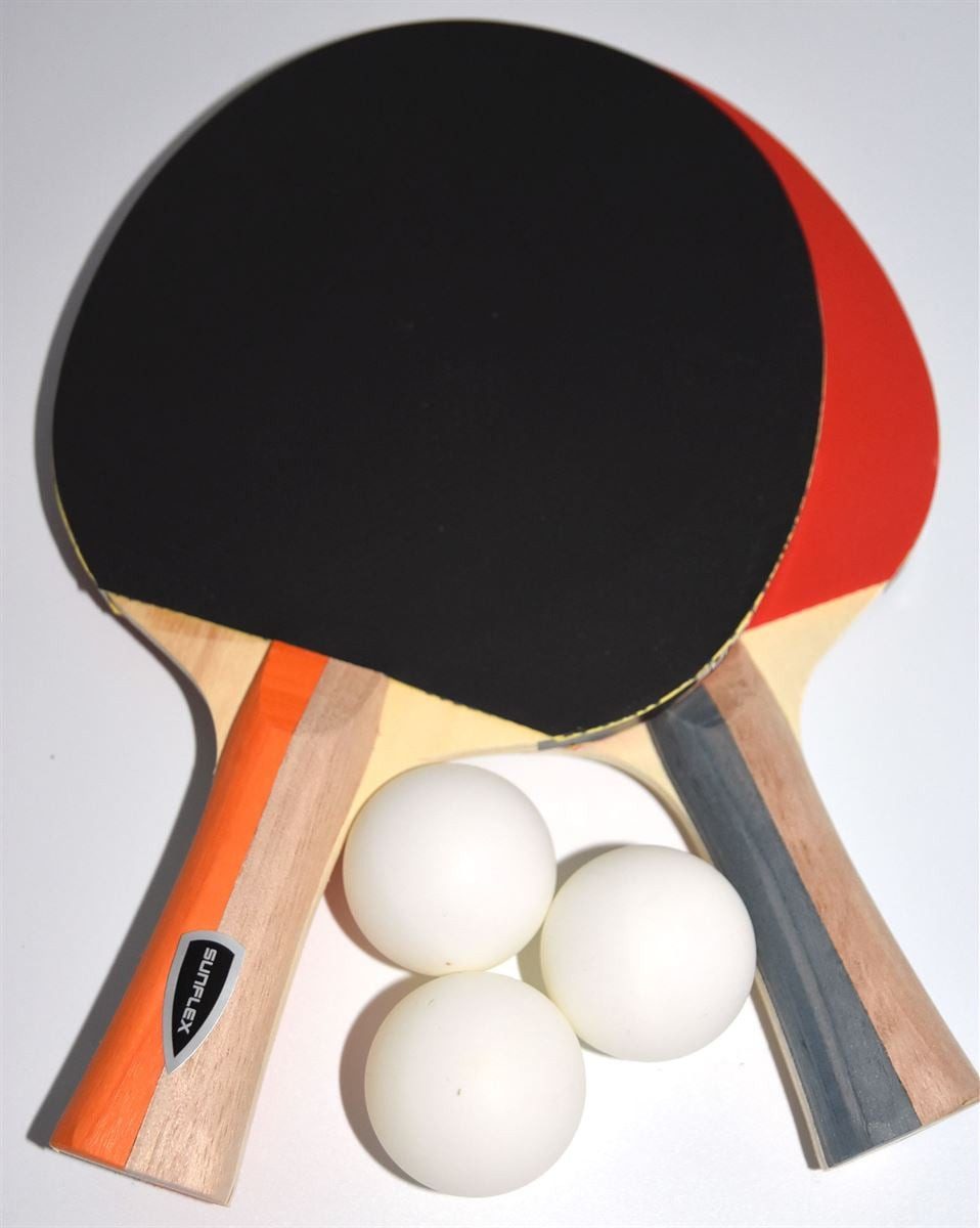 Tischtennisschläger Set Pong - 2 Trainingsschlägern, Noppen innen mit 1,0mm Schwamm +