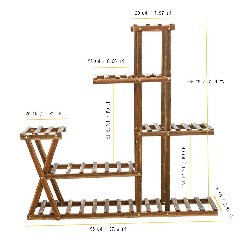GarveeMore Blumenständer Pflanzenregal Holz Blumenregal MehrstöCkig günstig online kaufen