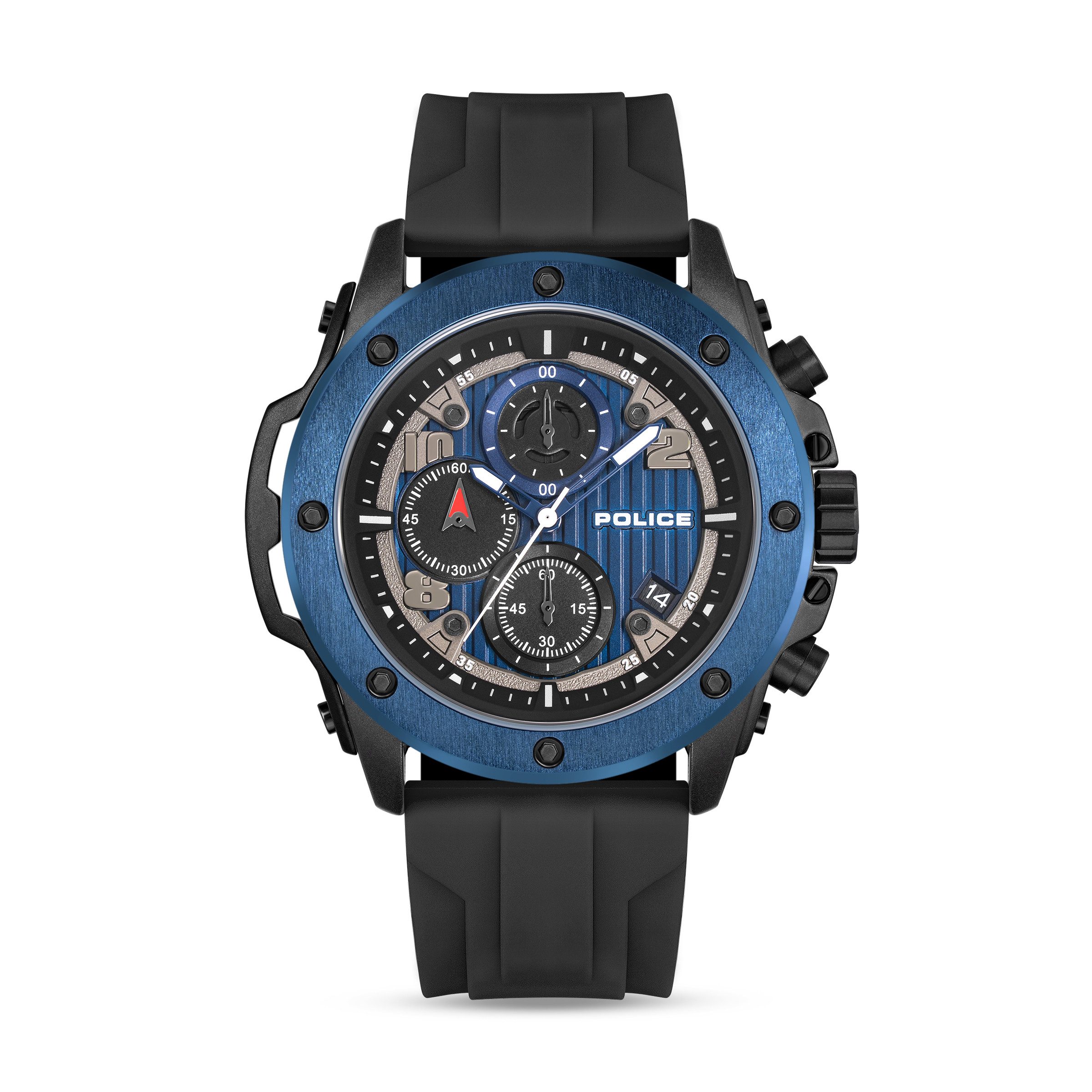Police Chronograph Clout Orb PEWGO00777X0, Quarzuhr, Armbanduhr, Herrenuhr, Silikonarmband, analog, Tag