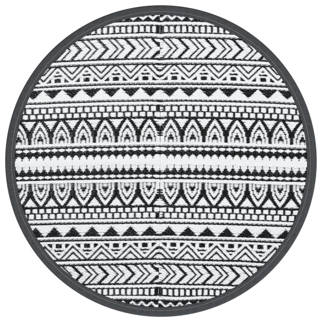 vidaXL Outdoorteppich Outdoor-Teppich ARAKIL Schwarz Ø120 günstig online kaufen