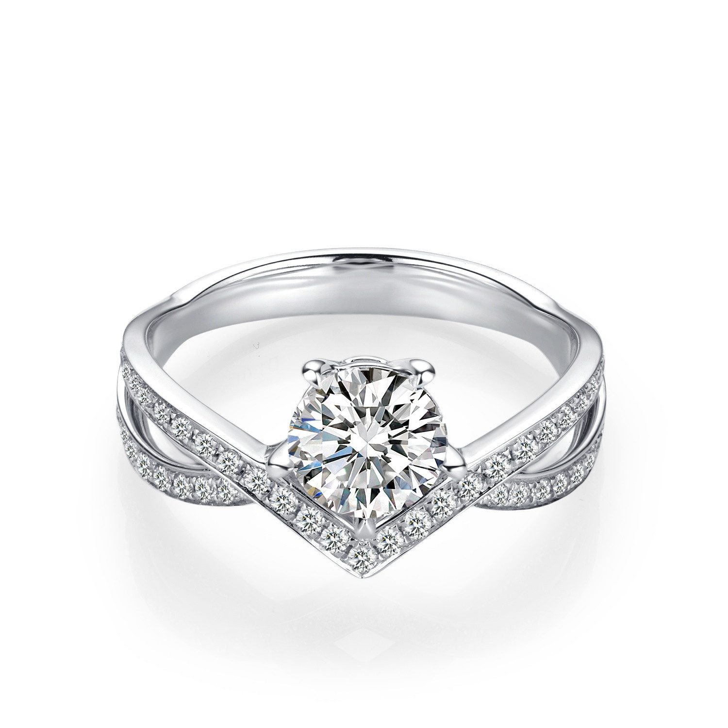 Sternvoll Diamantring Solitär-Ring Labordiamant IGI-zertifiziert 18K Gold, IGI-zertifiziert, Solitär, Twist-Design, 18K Massivgold