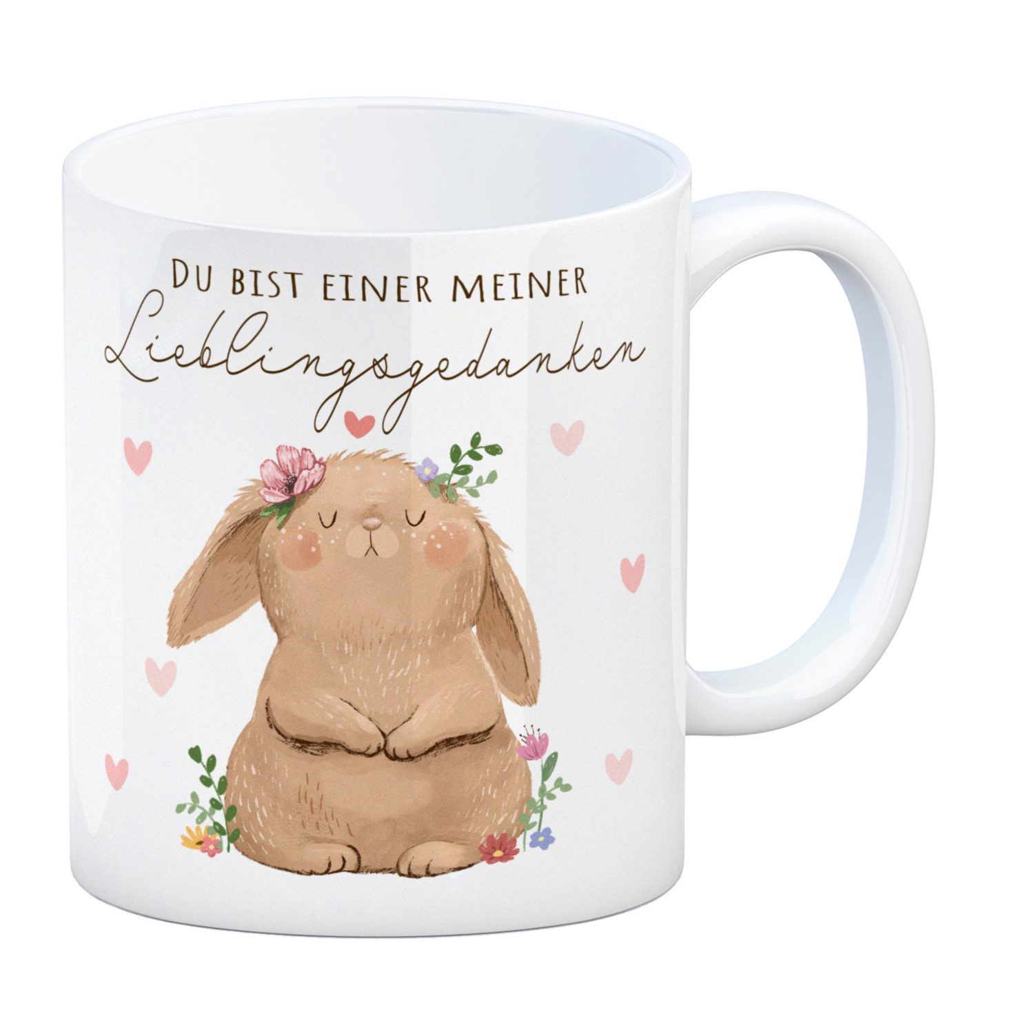 Tasse Hase Kaffeebecher mit Spruch Du bist einer meiner Lieblingsgedanken