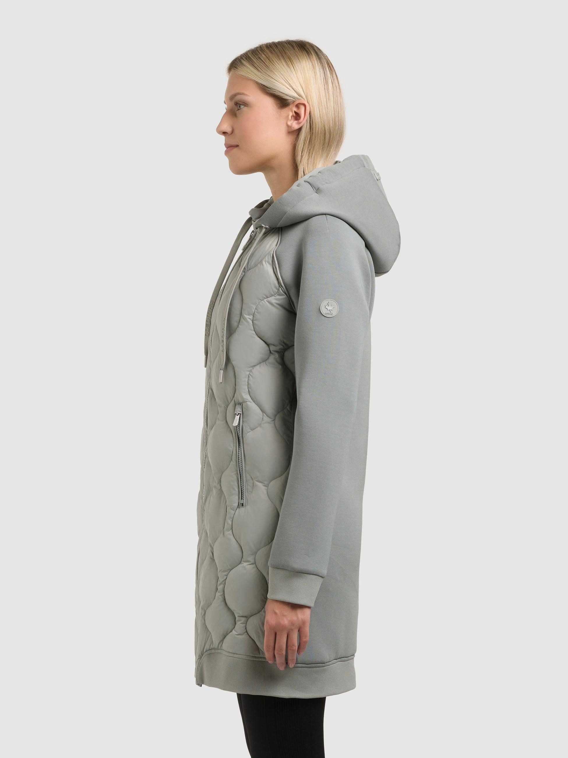 khujo Kurzmantel Nora Materialmix-Mantel mit abnehmbarer kapuze