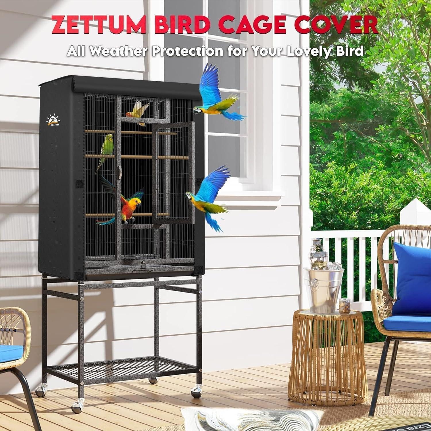 LuxusKollektion Vogelkäfig Vogelkäfigabdeckung Schutznetz 600D Verdunklung 96 x 61 x 122 CM