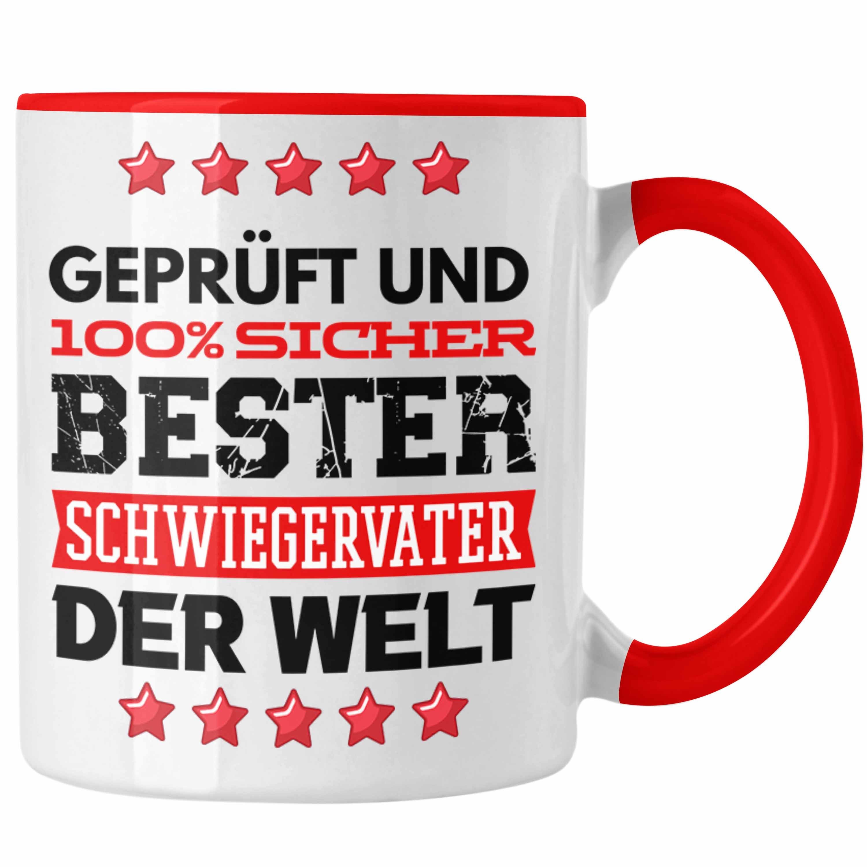 Trendation Tasse Schwiegervater Tasse Geschenk Geburtstag Spruch Bester Schwiegerpapa D Rot