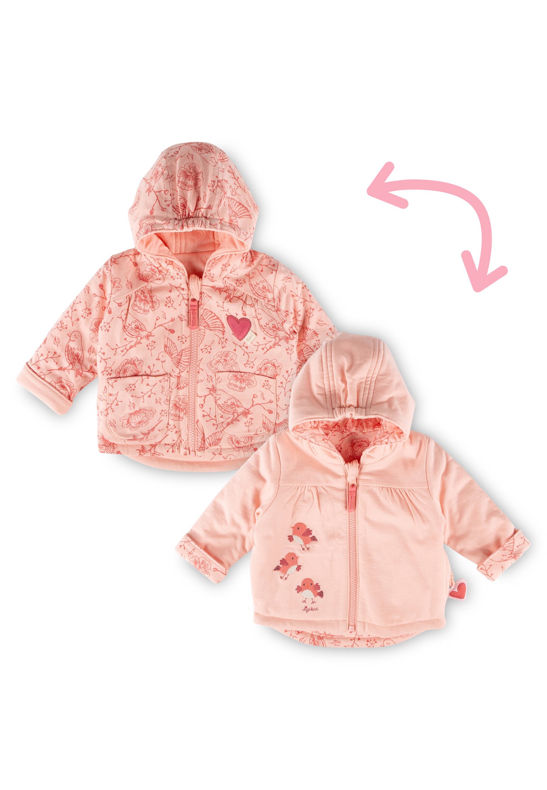 Sigikid Wendejacke Pink Birds für Babys Mädchen (1-St)