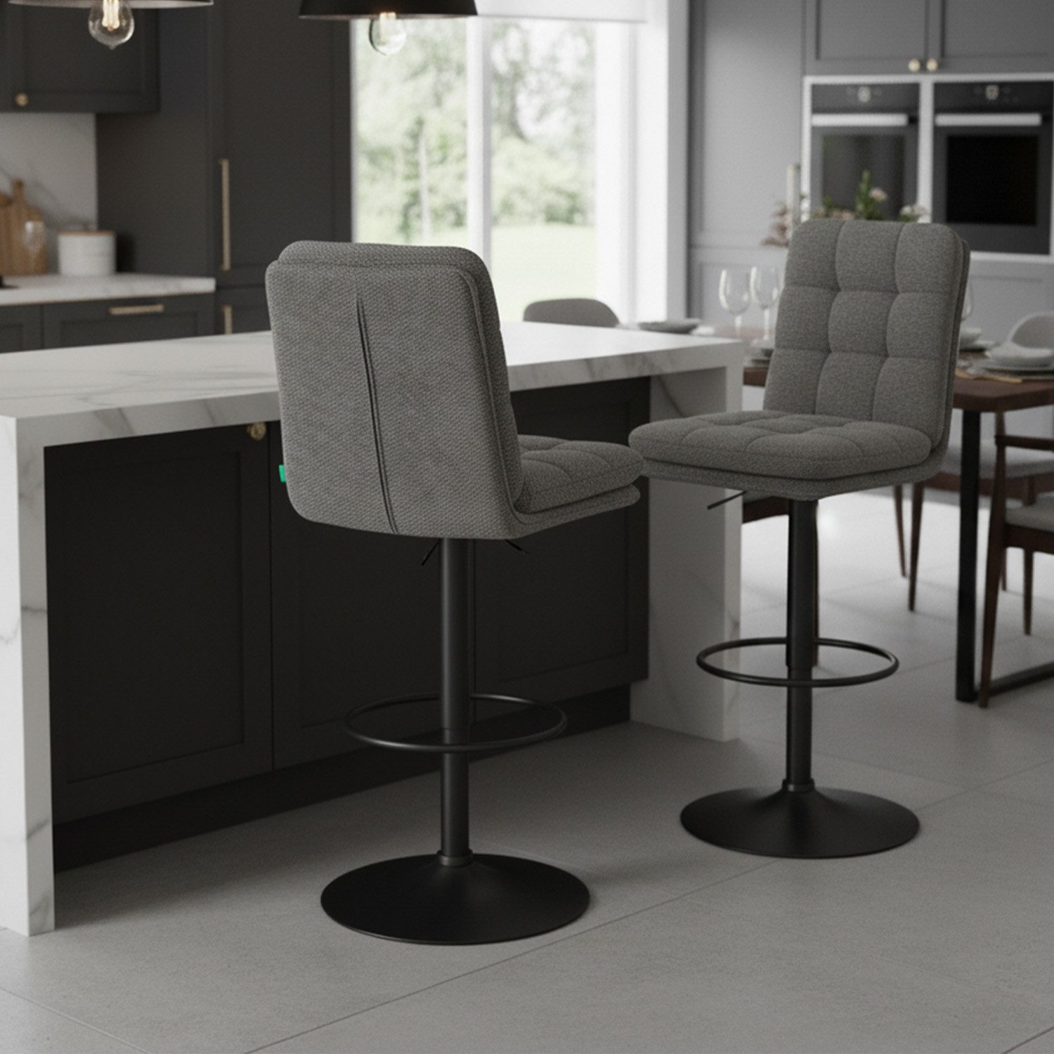 DUBI Möbel Barhocker Juno, Matt-Schwarz, 360° drehbar, höhenverstellbar im günstig online kaufen