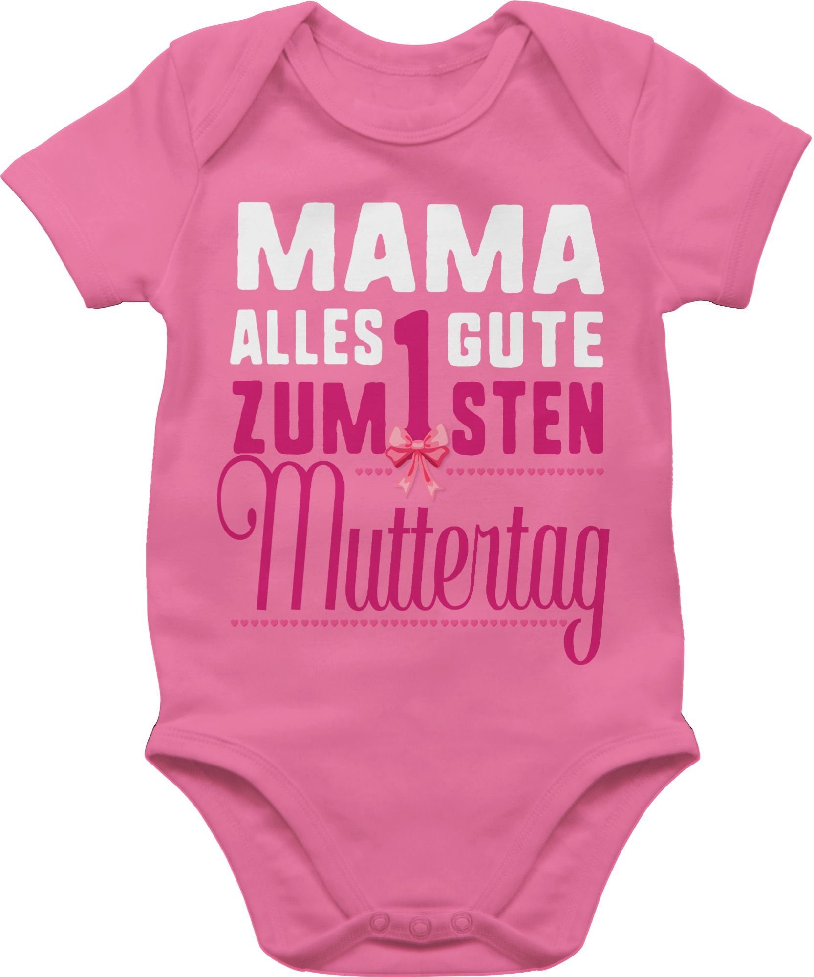 Shirtracer Shirtbody Mama, alles Gute zum 1sten Muttertag (1-tlg) Muttertagsgeschenk 1 Pink