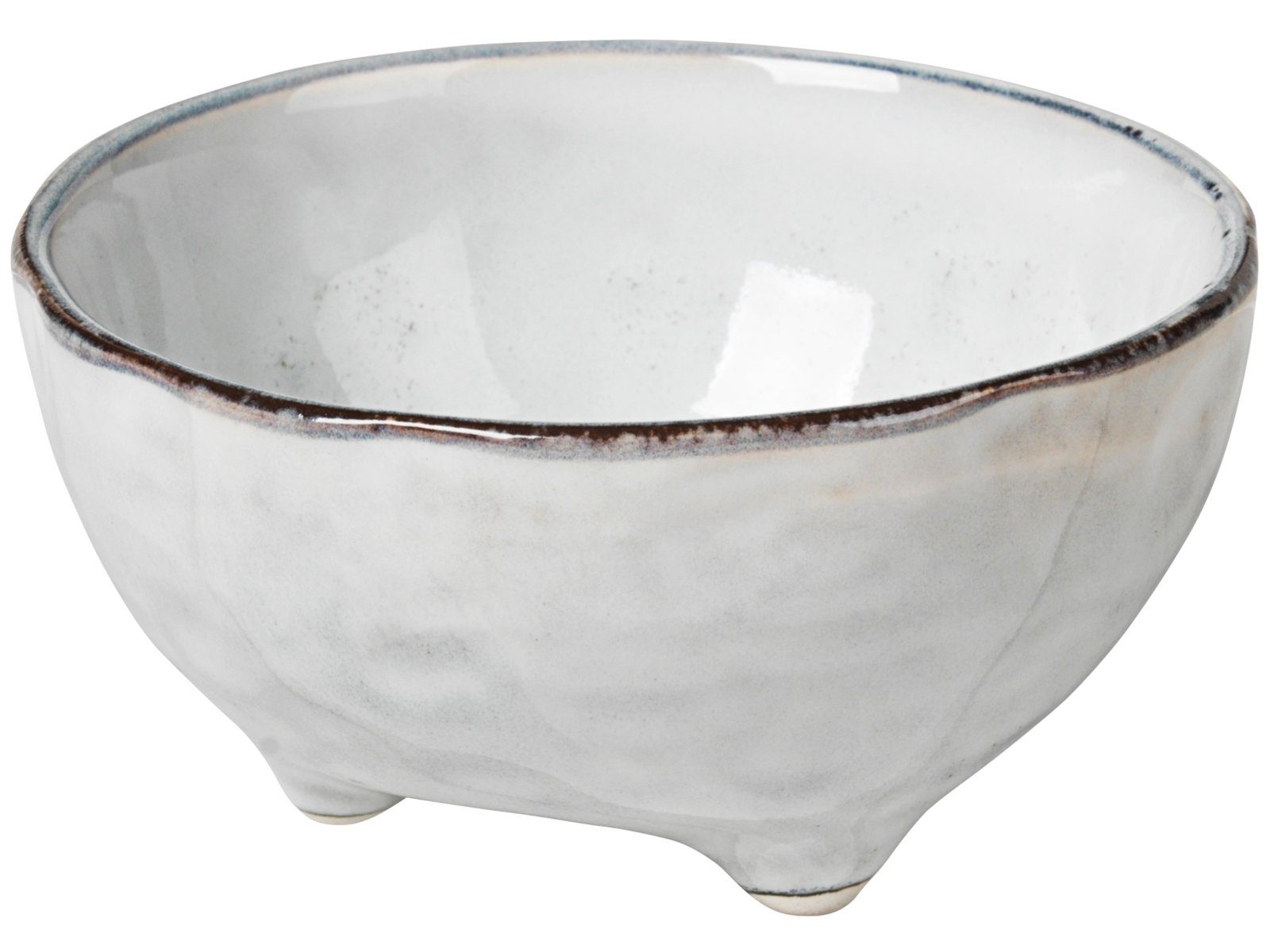 Broste Copenhagen Schale Copenhagen NORDIC SAND Schale L mit Füßen 11 cm, Steingut mit reaktiver Glasur, (Schalen), Nordic Sand Schüssel mit kleinen Füßen