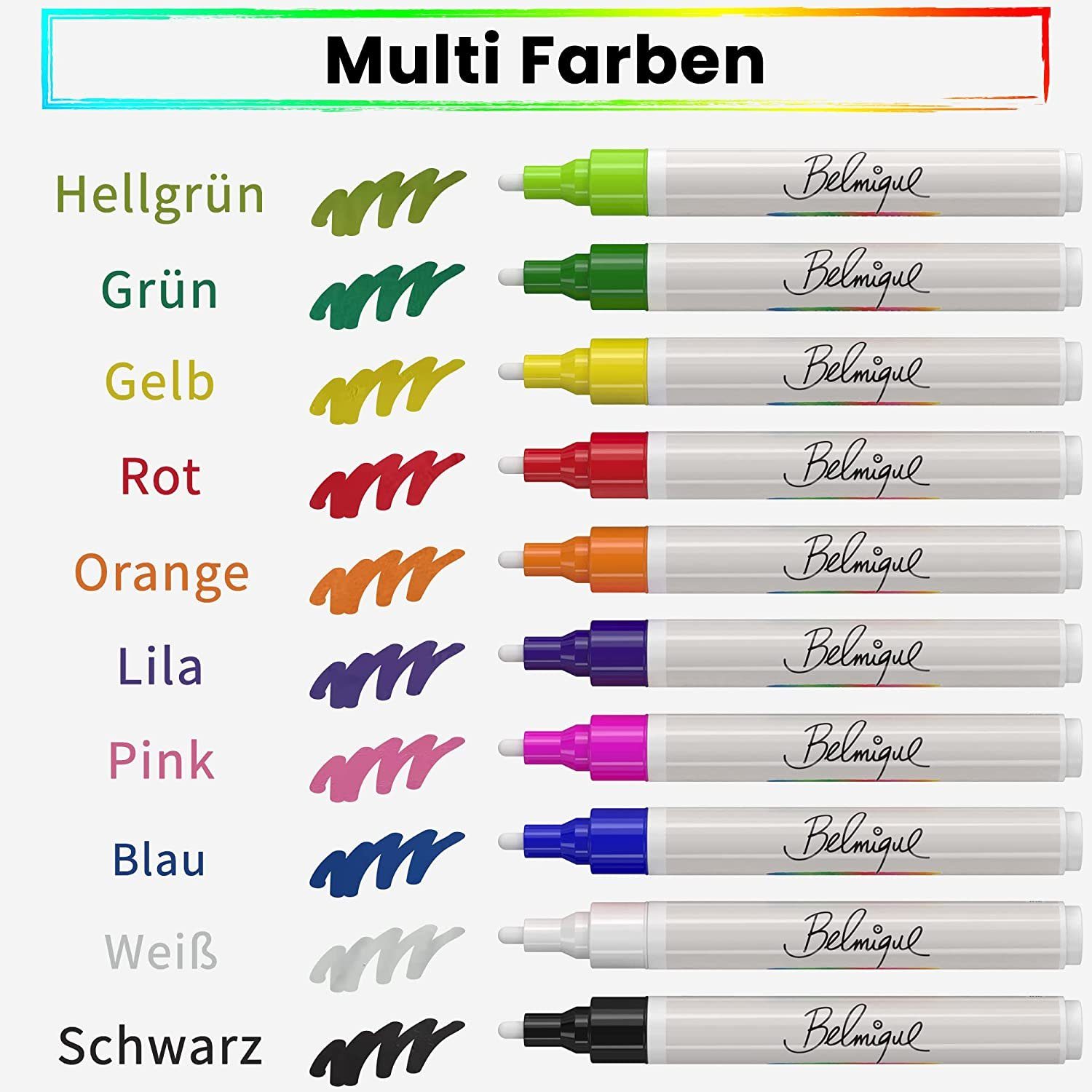 Belmique Kreativset Vogelhaus zum Bemalen inkl. 10 Acrylmarker – Holz, weiß, handgefertigt, Weißes Vogelhäuschen zum selbst Bemalen inkl. Marker (Auswahl)