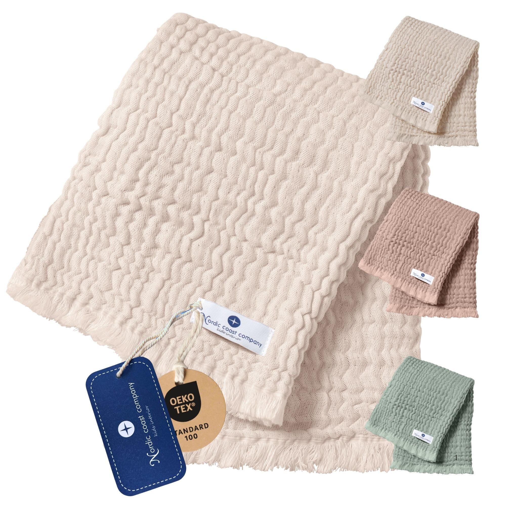 Babydecke 80x80 - Premium Musselindecke, Puckdecke & Kuscheldecke