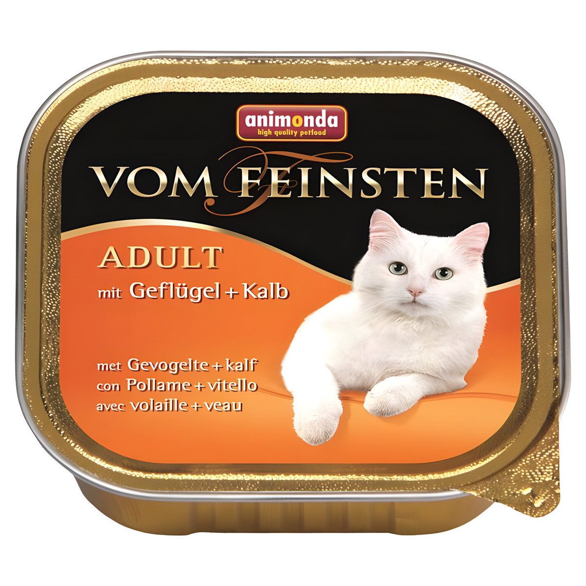 Animonda vom Feinsten Adult mit Geflügel & Kalb 100 g - 32 Stück, Nassfutter für: Katze