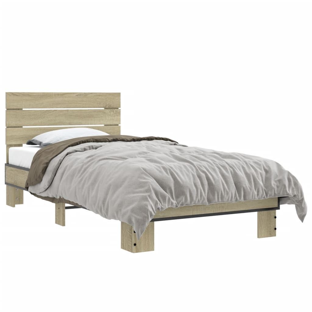 vidaXL Bett Bettgestell Sonoma-Eiche 75x190 cm günstig online kaufen