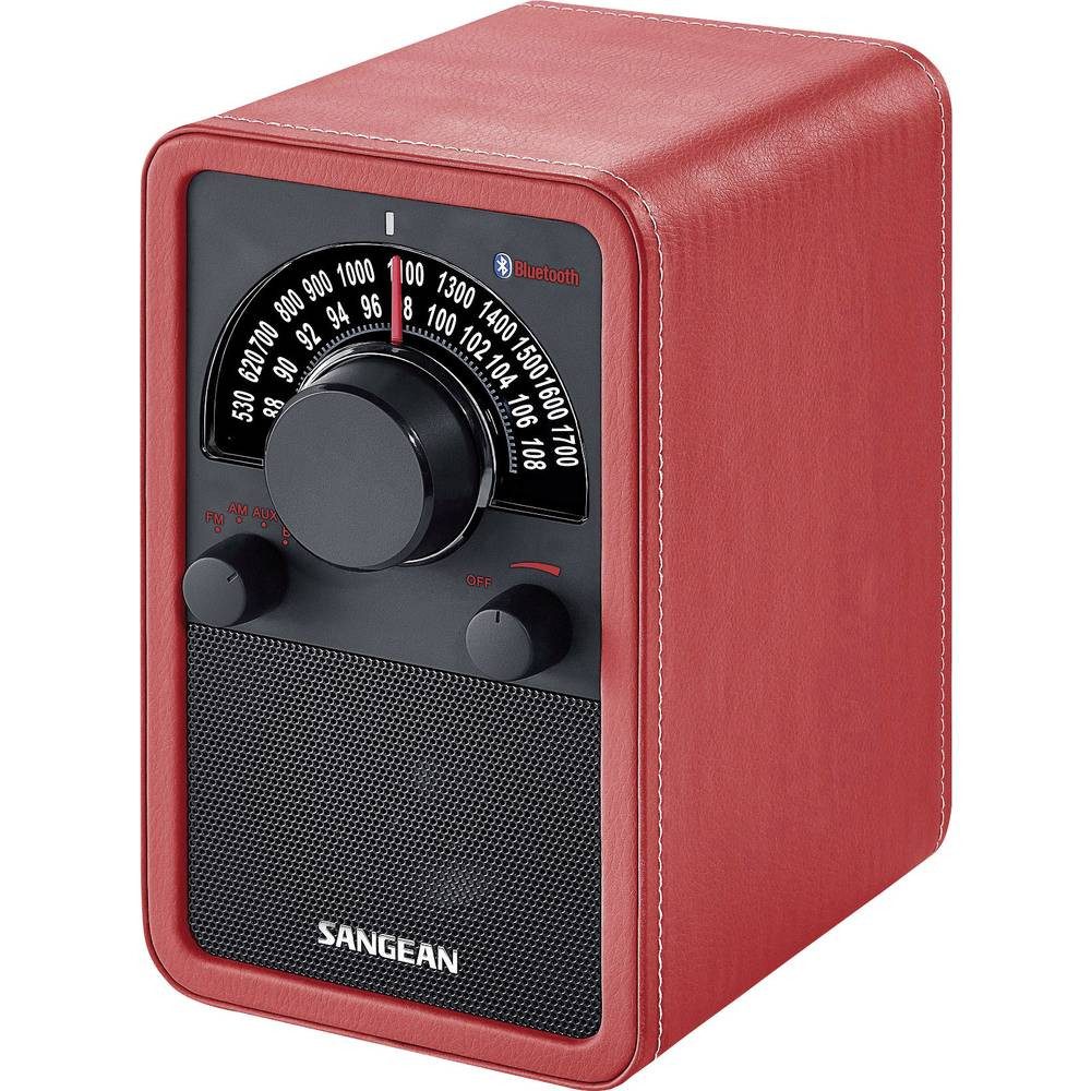 Sangean WR-15BT Tischradio UKW, MW AUX, Bluetooth® Rot WR-15 BT RED LEATHER Radio