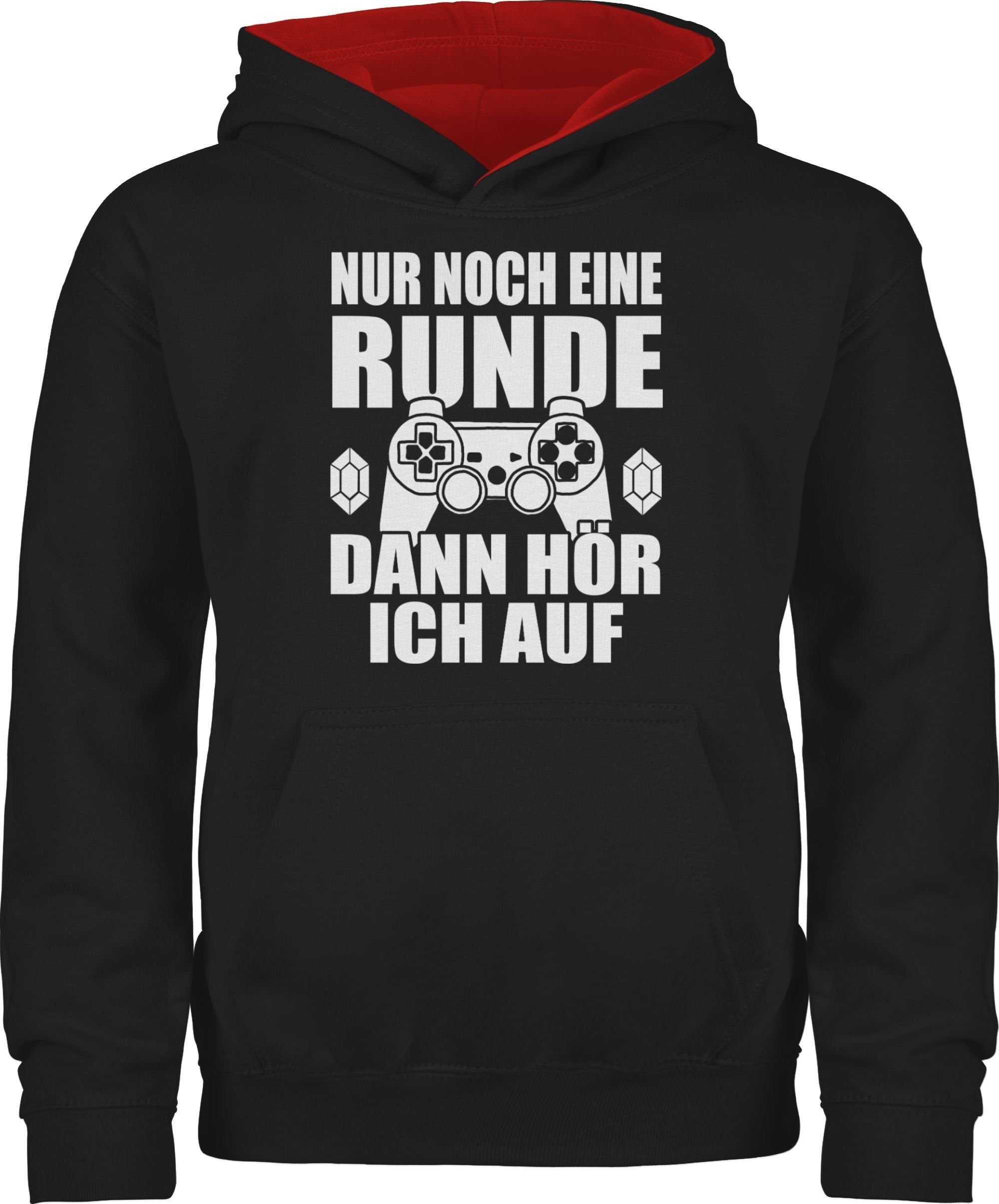 Shirtracer Hoodie Nur noch eine Runde dann hör ich auf Statement Sprüche Kinder 1 Schwarz/Rot | Sweatshirts