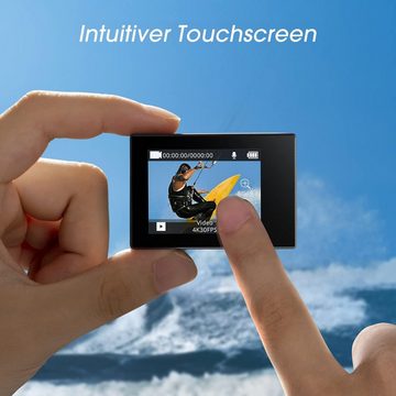 Akaso 4K 20 Megapixel WiFi Unterwasser 40m Ultra HD Touchscreen, Action Cam (IEEE 802, 170° einstellbarer Weitwinkel, EIS Anti-Shake, 5x Zoom, Grau)