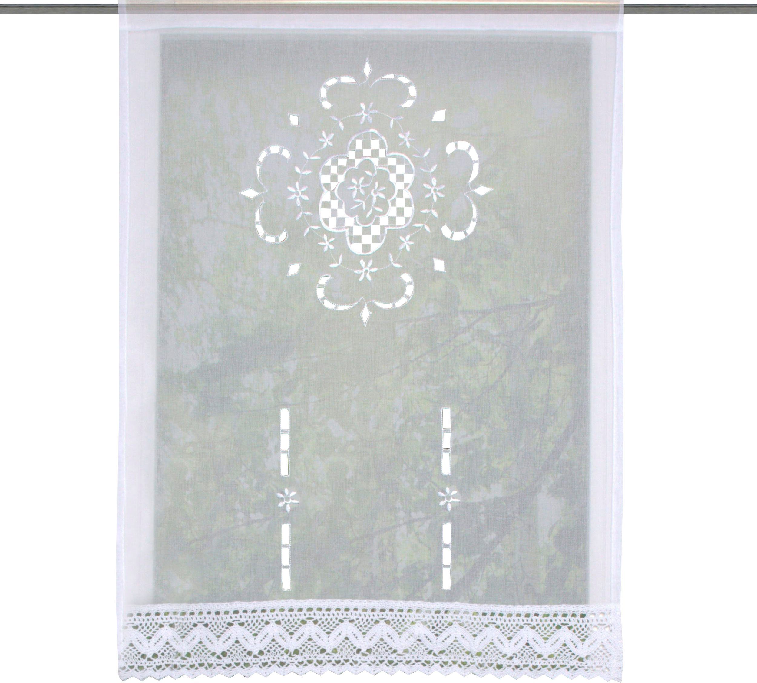 HOME WOHNIDEEN Scheibengardine ALEGRA (1 St), Stangendurchzug, halbtranspar günstig online kaufen