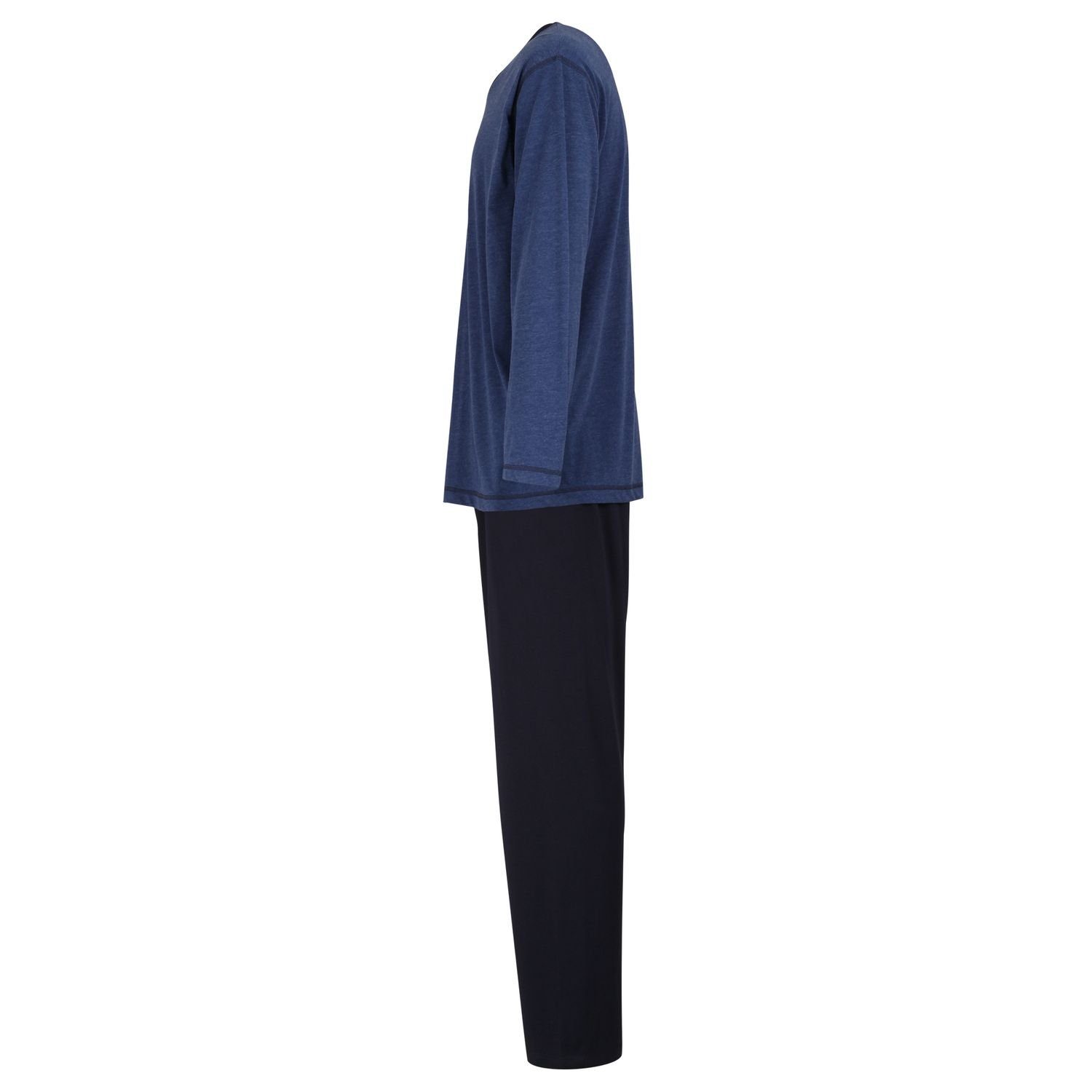 CECEBA Pyjama Traveller (2 tlg., temperaturausgleichend (631) - ideal die 2-teilig) bügelfrei, für blau-dunkel-melange Set, Reise