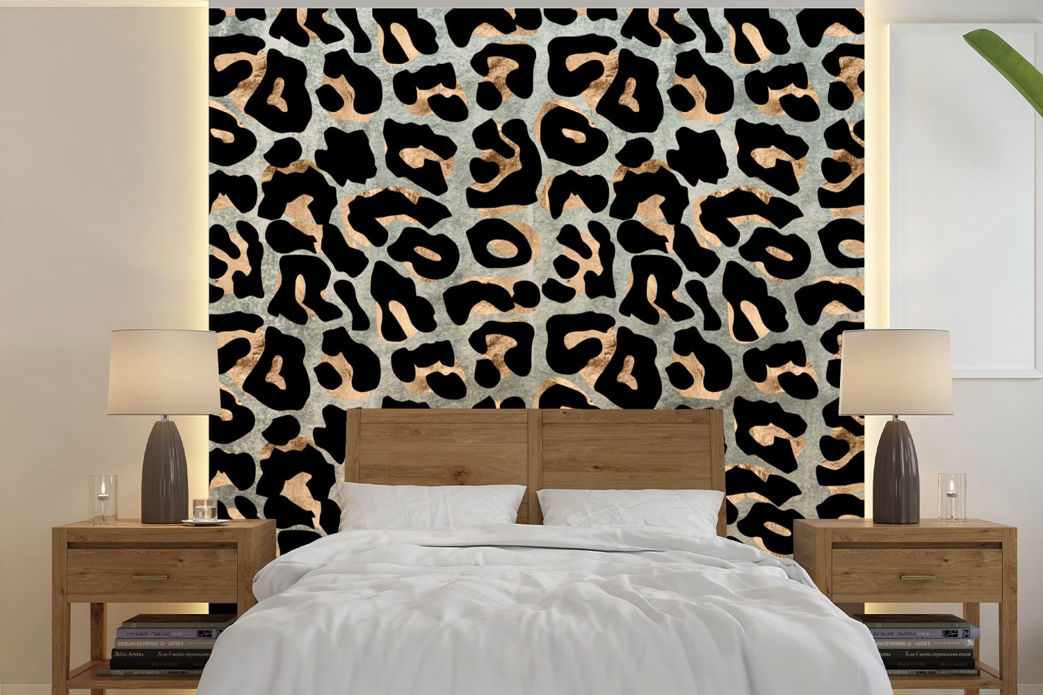 MuchoWow St), Schlafzimmer, - (5 oder Matt, Tierdruck - Panther Wandtapete bedruckt, Wohnzimmer Luxus, Fototapete für Vinyl Tapete