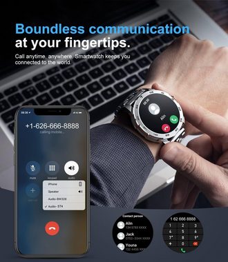Lige Smartwatch (1,39 Zoll, Android, iOS), mit Telefonfunktion,IP67 Wasserdicht,410mAh,123Sportmodi Schrittzähler