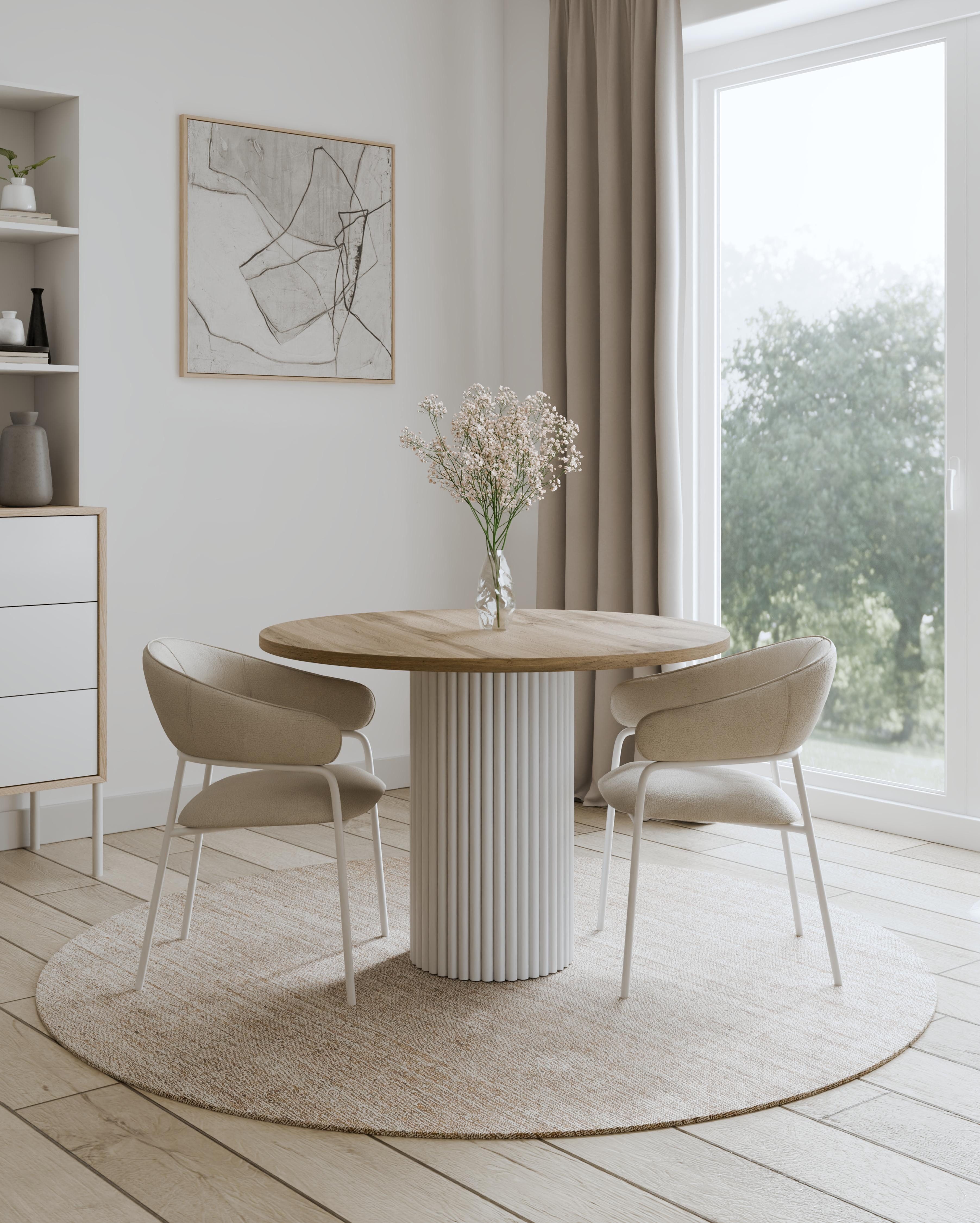 Design Möbel Wohnzimmertisch Design Esstisch LOOP Ø100 cm Rundtisch Wohnzimmer