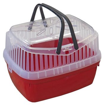 PETGARD Tiertransportbox 2er Sparpack Transportbox für Kleintiere, wie Hamster, Meerschweinchen, Kaninchen usw. Rot + Grau