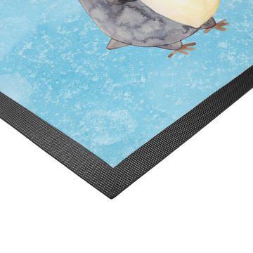 Fußmatte Pinguin Bier - Eisblau - Geschenk, Oktoberfest, Türvorleger, Matte, F, Mr. & Mrs. Panda, Höhe: 0.6 mm