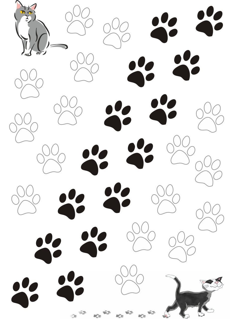 Hermann Schütz Aufkleber Hermann Schütz Aufkleber Katzenpfoten schwarz-weiß