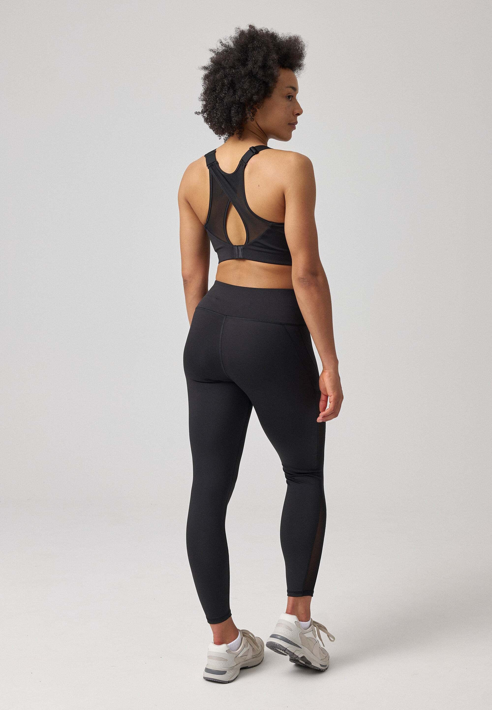 SNOCKS Sporthose Sportleggings Trainingshose für Damen (1-tlg) mit seitlichem Mesheinsatz, aus blickdichtem Stretchmaterial