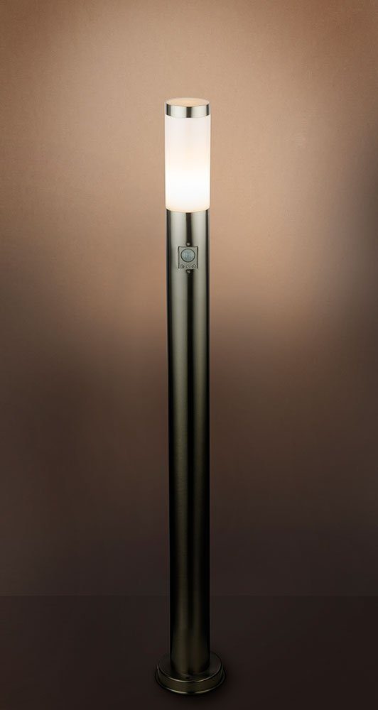 IP44 etc-shop Edelstahl inklusive, Leuchtmittel Stehleuchte nicht Bewegungsmelder Außenlampe Sockelleuchten,