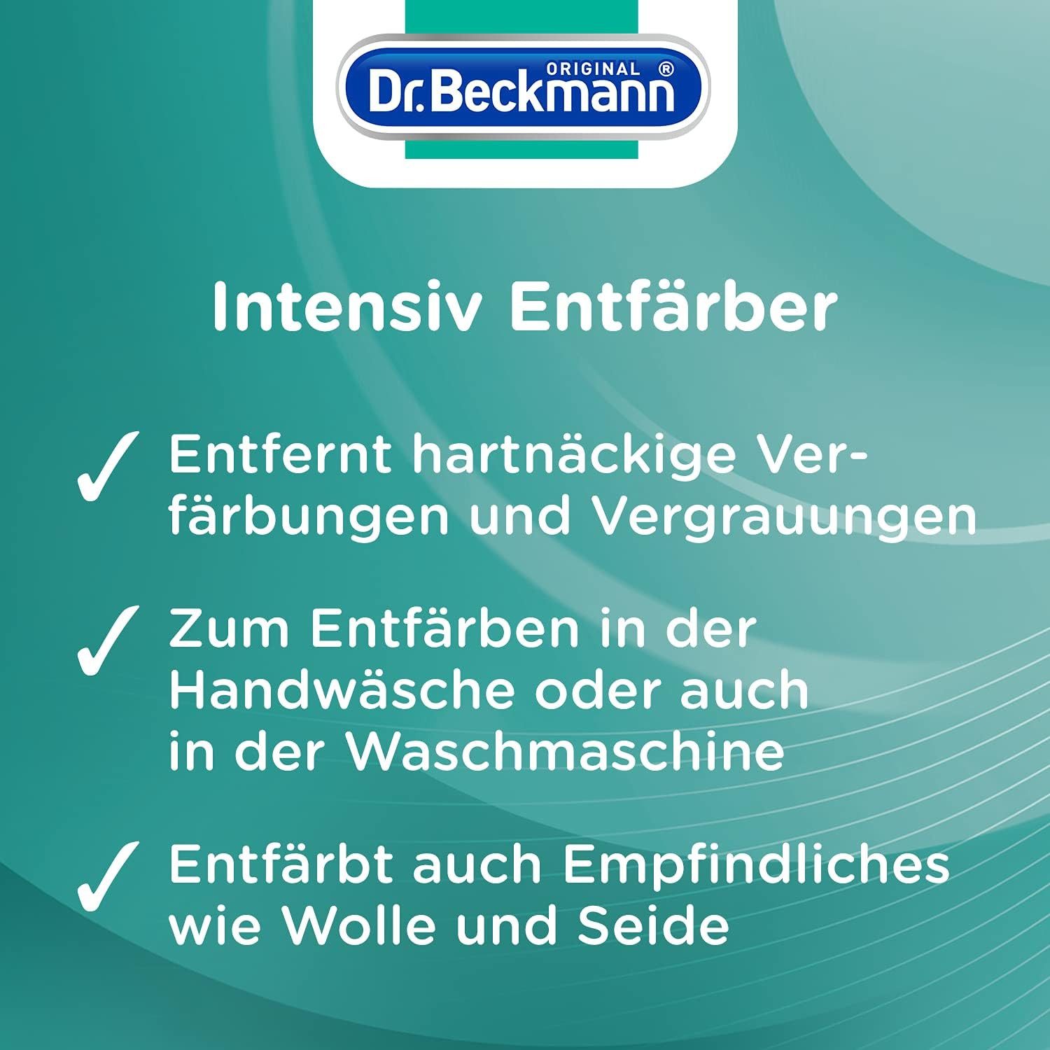 Dr. Beckmann 1x Intensiv Entfärber- Stellt Originalfarben wieder her 200 g Spezialwaschmittel (1-St. Wäsche erfolgreich entfärben und verfärbte Textilien retten Stellt)