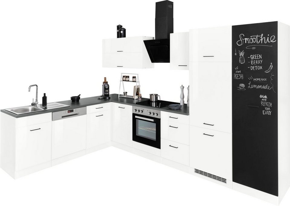 HELD MÖBEL Küchenzeile Trier, mit E-Geräten, Stellbreite 220/330 cm