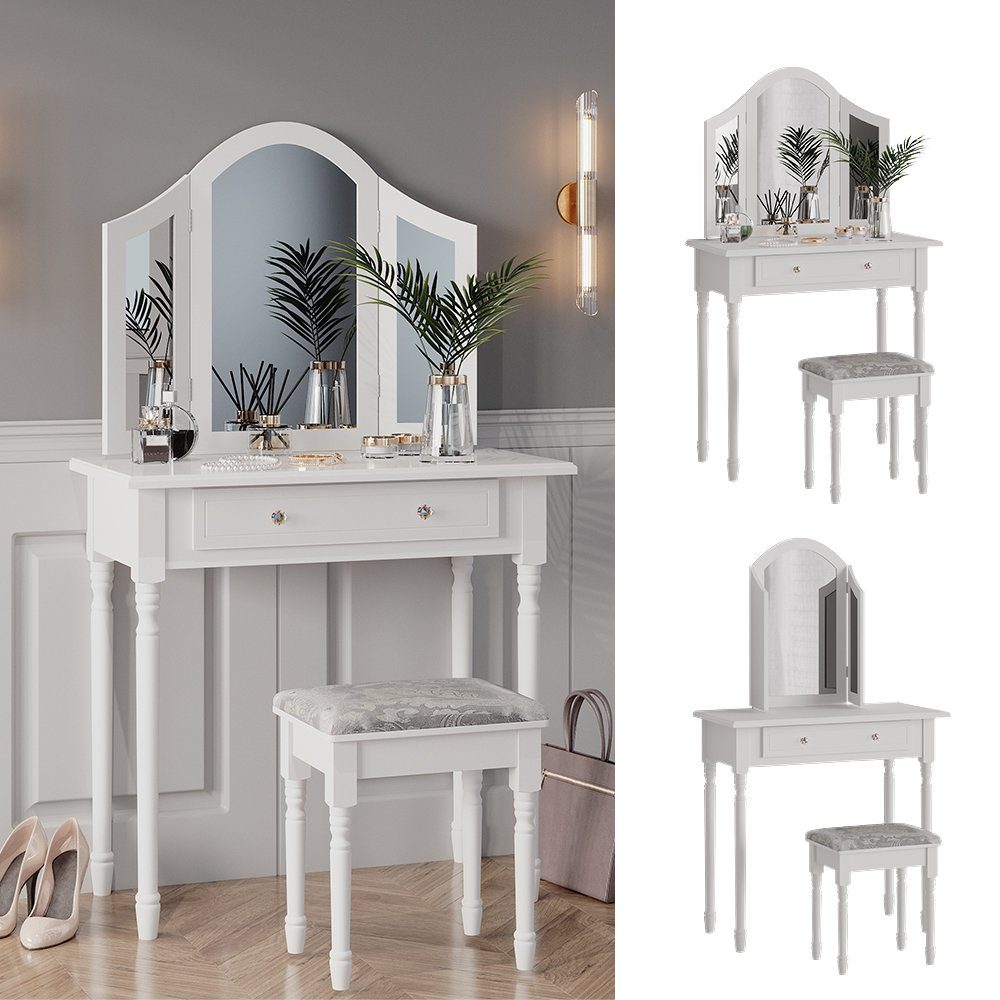 Vicco Schminktisch Kate, Weiß, 80 cm günstig online kaufen