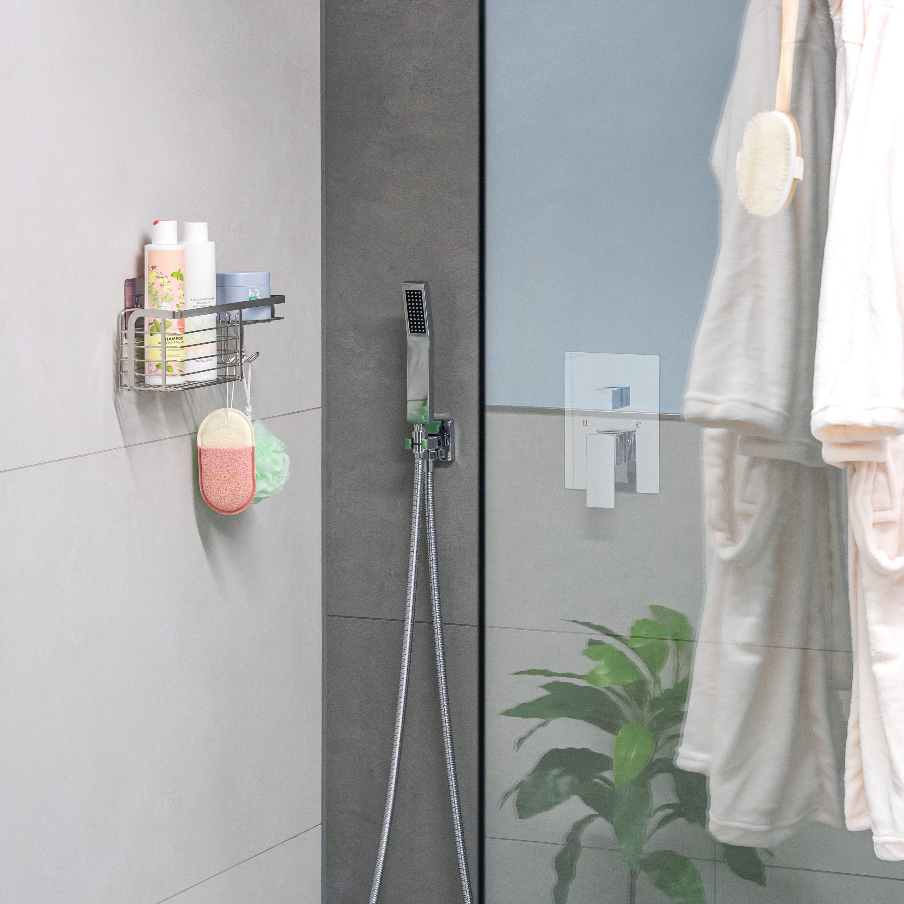 bremermann Duschablage Ablagekorb mit Haken, Duschkorb ELENA selbstklebend günstig online kaufen