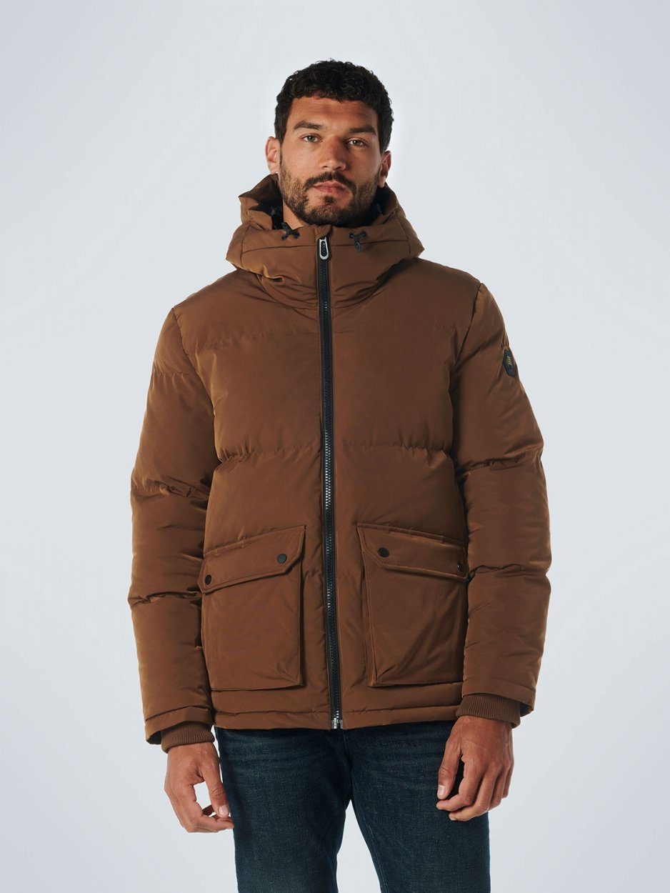 NO EXCESS Winterjacke Jacket Short Fit Hooded Padded Camel