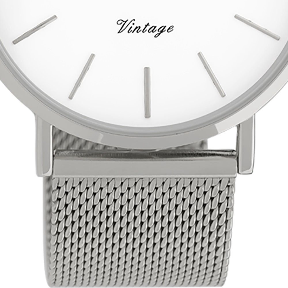 OOZOO Quarzuhr Oozoo Damen Armbanduhr silber Analog, (Analoguhr), Damenuhr rund, groß (ca. 40mm) Edelstahlarmband, Fashion-Style