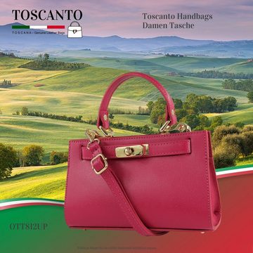 Toscanto Umhängetasche Toscanto Tasche pink, fuchsia (Umhängetasche), Damen Umhängetasche Leder, pink, fuchsia, Größe ca. 23cm