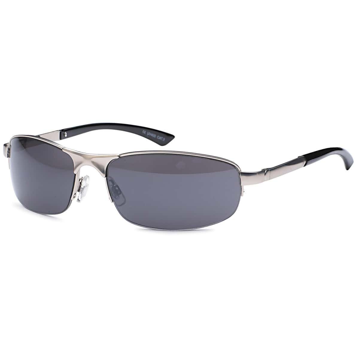 BEZLIT Eyewear Pilotenbrille Herren Sportliche Rocker Sonnenbrille (1-St) mit schwarzen Linsen Silber