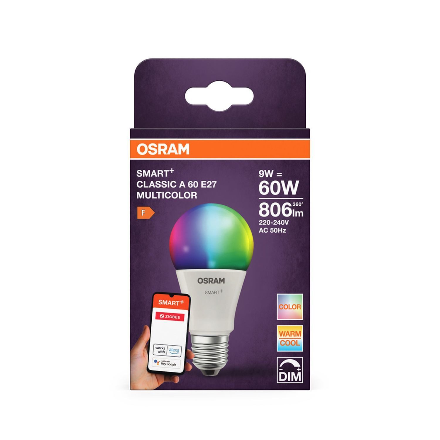 Licht-Erlebnisse LED-Leuchtmittel LAMP, E27, Birne E27 4er Set RGB CCT 806 lm Smart dimmbar Zigbee via App