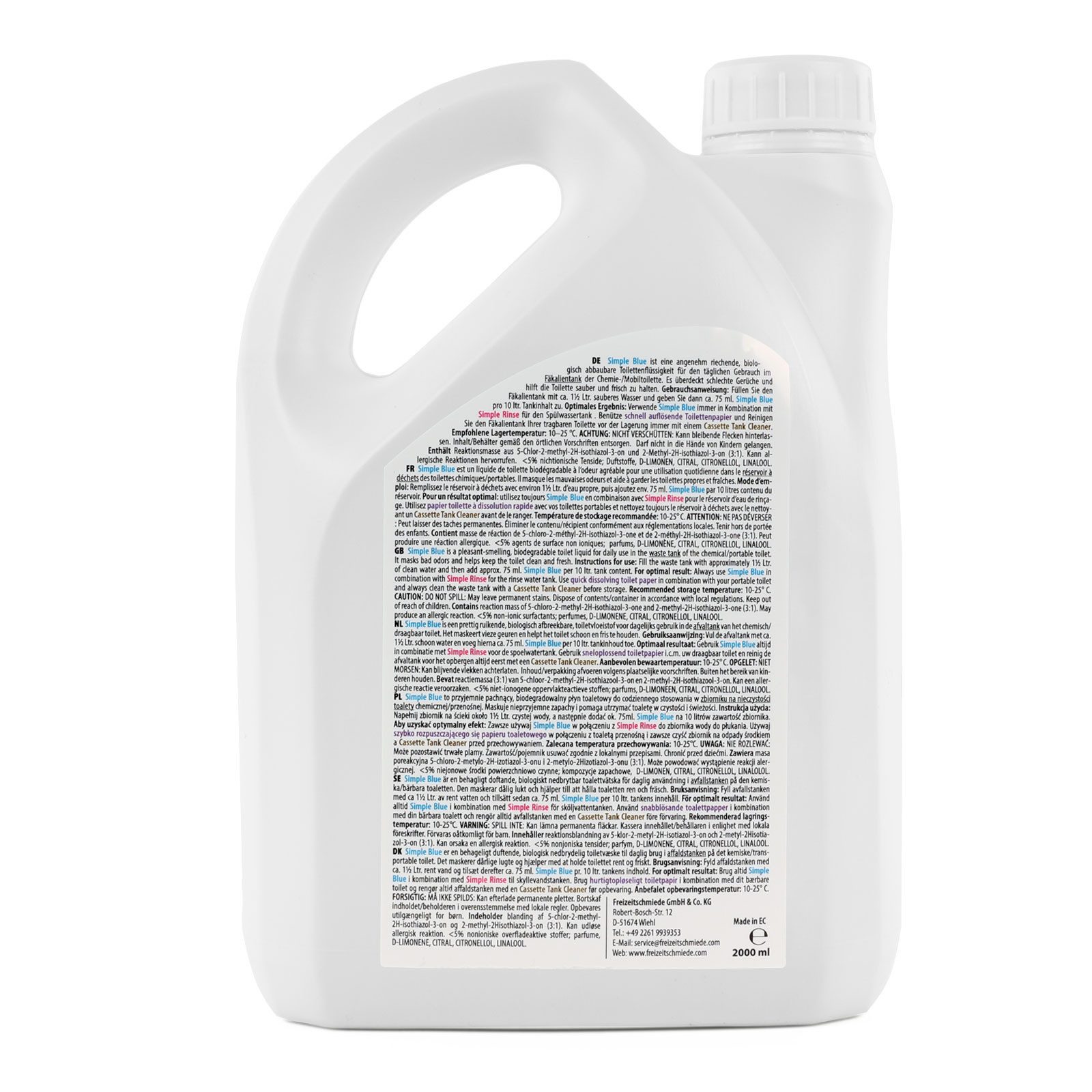 freizeitschmiede Sanitärflüssigkeit Toilettenzusatz Simple Blue, Rinse je 4L, Klopapier Campingtoilettenreiniger (Gegen unangenehme Gerüche, Reinigt, für eine reibungslose Funktion)