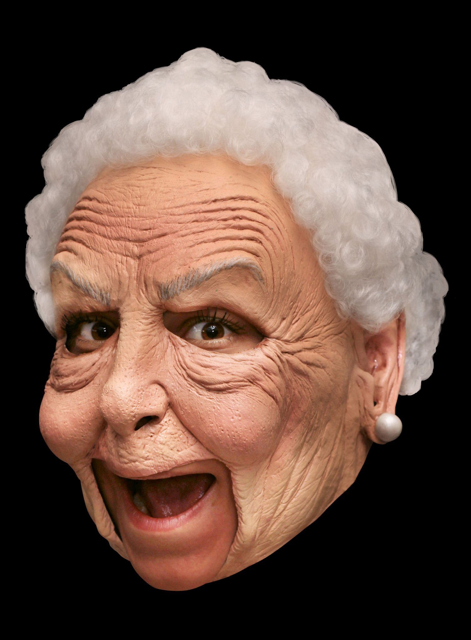 Verkleidungsmaske Nanny Kinnlose Maske - Fasching Oma Halloween