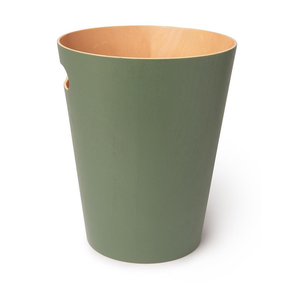 Woodrow aus Holz, Grün, Papierkorb Liter, Abfalleimer Mülleimer 7,5 Umbra