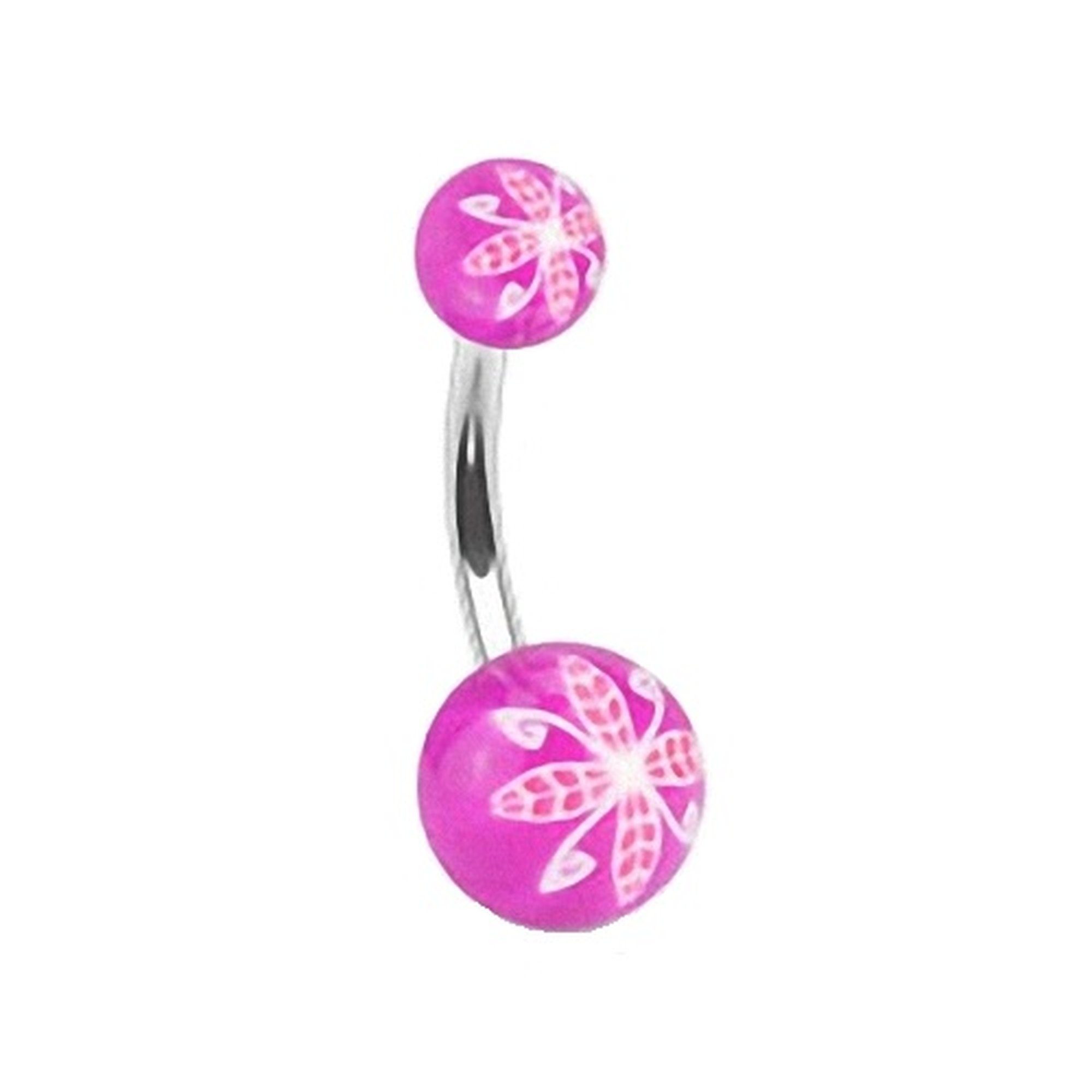 Bauchnabelpiercing Piercing Edelstahl UV Kugel Blumen