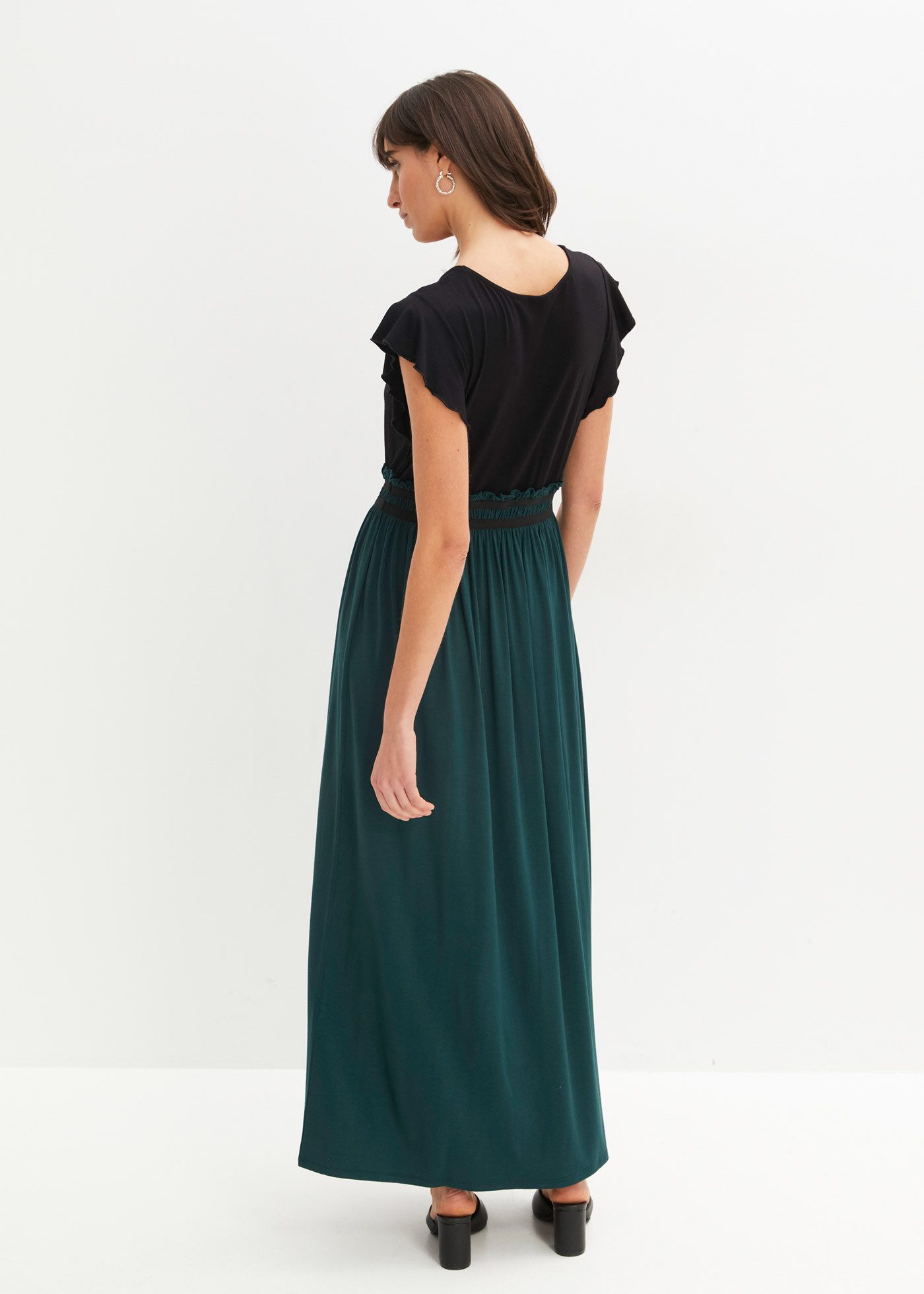 bonprix Jerseykleid (1-tlg) für Frühling und Sommer, aus Viskose und Elasthan, mit kurzem Arm