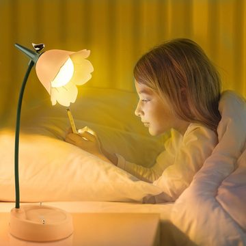 GelldG Nachtlicht Dimmbare LED Tischlampe, Wiederaufladbare, Schreibtischlampe Kinder