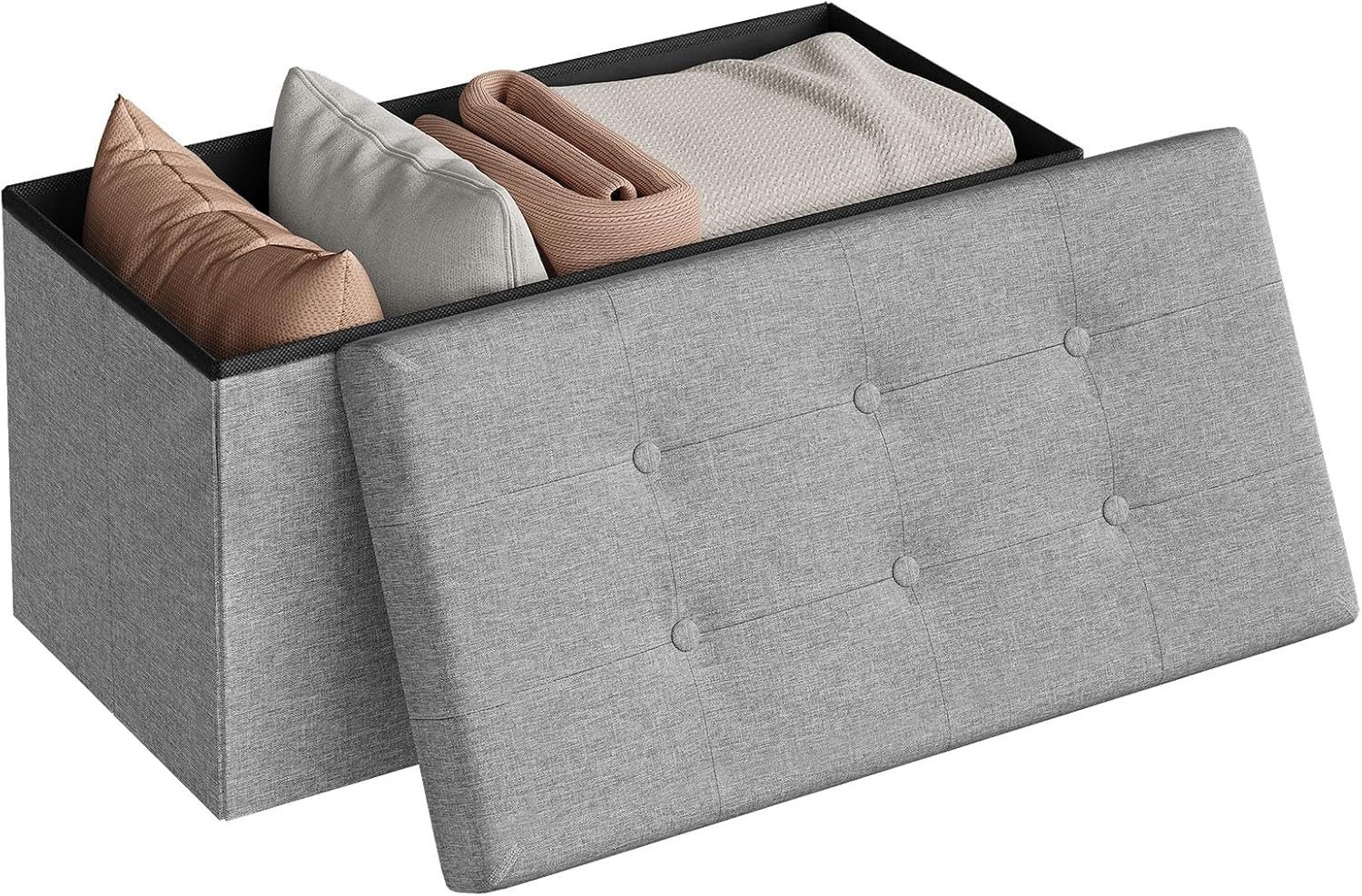 Woltu Sitzhocker (1 St), mit Stauraum Gepolsterte Sitzfläche aus Leinen, fa günstig online kaufen