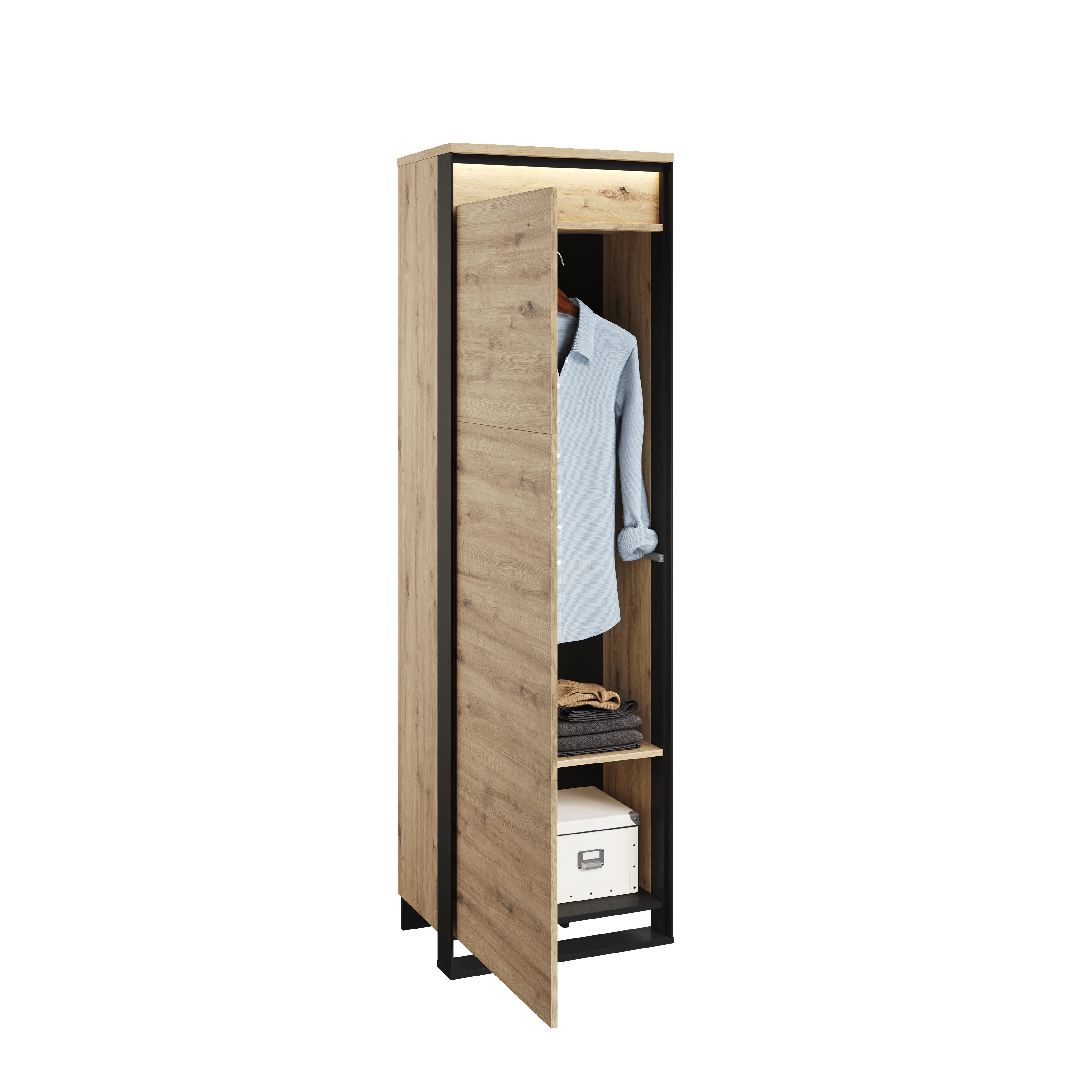 yourhouse24 Garderoben-Set Garderobe QUANT mit Spiegel für das Vorzimmer LED