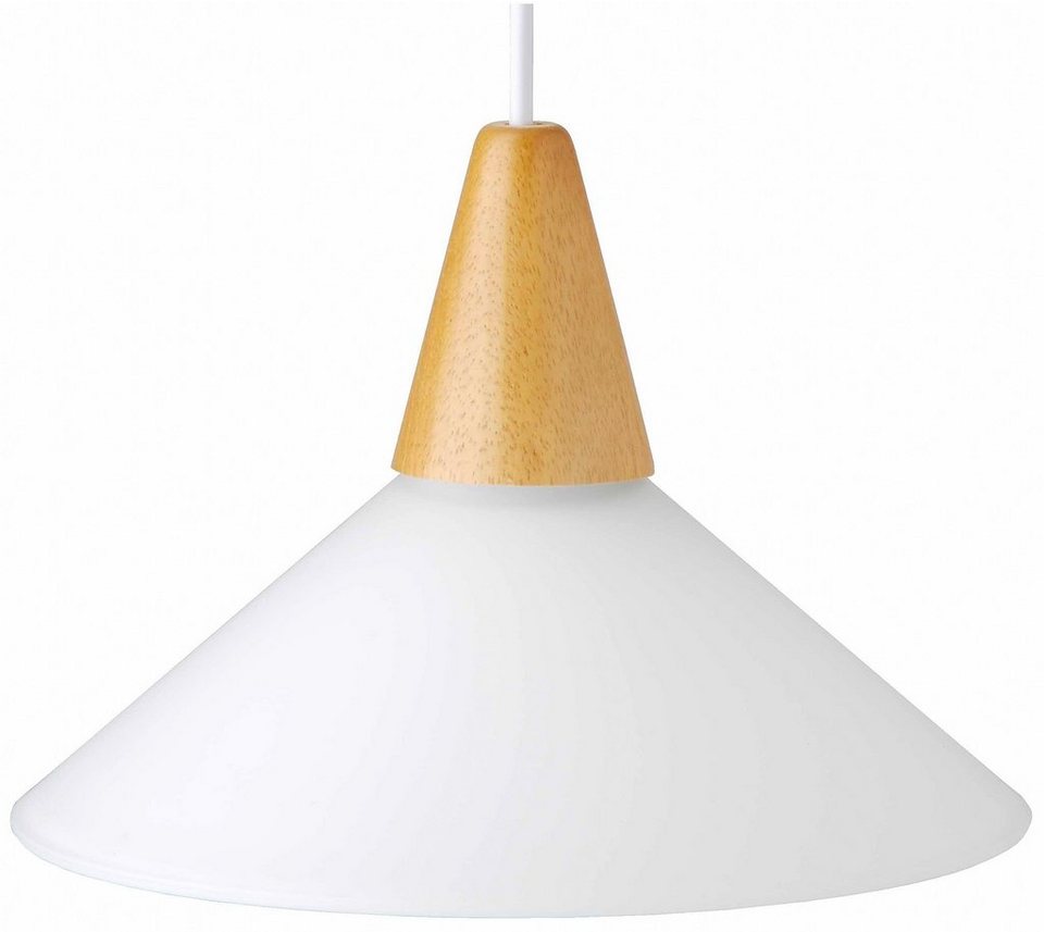 Brilliant Pendelleuchte Pastell, ohne Leuchtmittel, 120 cm Höhe, 24 cm  Durchm., E27, Holz/Kunststoff/Glas, weiß/buche