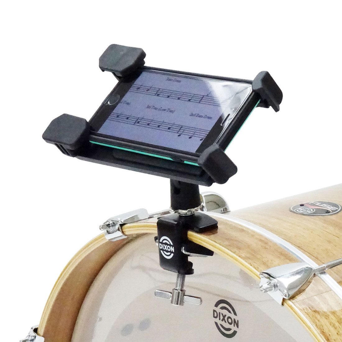Dixon Schlagzeug Dixon Tablet-Halter für Bass Drum mit Schlagzeugstöcken,Tablet-Halter, Vorteils-Set