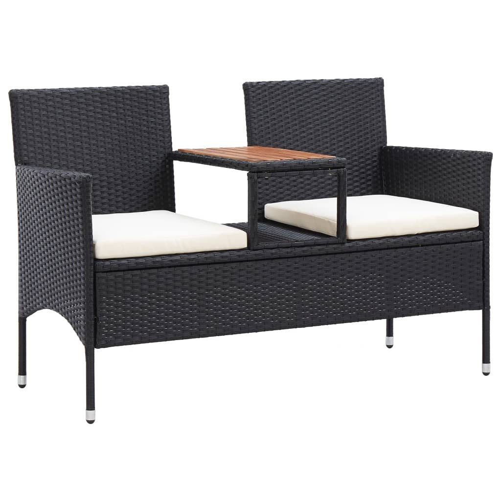 vidaXL Gartenbank »vidaXL 2SitzerGartenbank mit Teetisch 143 cm Poly